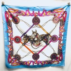 Blue and Multicolor Equestrian Scarf